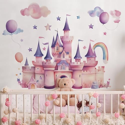 Vinilo Decorativo Castillo Princesa Rosa para Habitaciones Infantiles miniatura 3