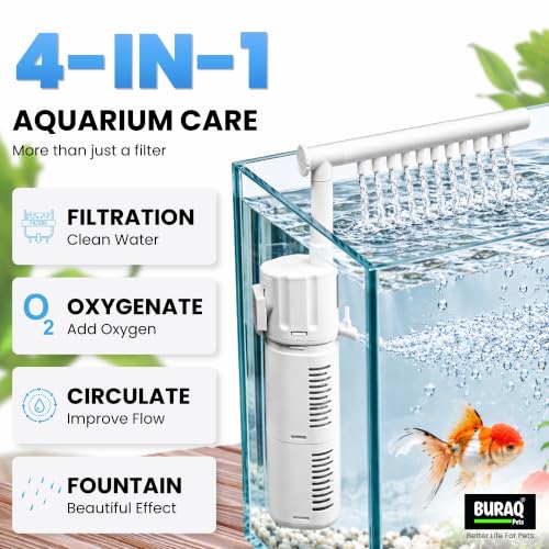 Image of Buraq Pets Fountain Aquarium Filter 1000L /H for 1.5-2.5 Ft Tanks