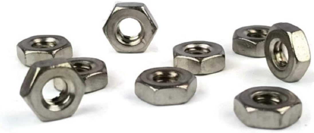 Small Pattern Machine Screw Hex Nuts 18-8 Stainless Steel #8-32 (1/4" Flats x 3/32" Thick) QTY 1000