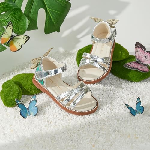 Image of PHIRAMIN Toddler Flower Girl Sandals - Girl Dress Shoes Toddler Little Kid Wedding Party