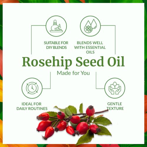 Image of SVA Rosehip Seed Oil 16 Fl Oz - for Face, Skin Care, Hair Care, Scalp Massage & Body Massage