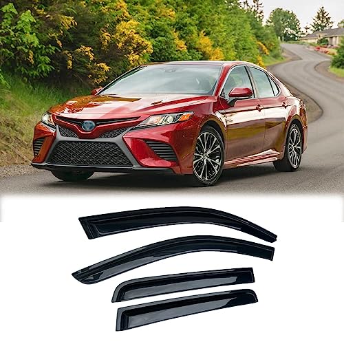 Puermto 194999 Sunproof Waterproof In Channel Side Window Wind Deflector, 4Pcs Protective Replacements Rain Guards Set, Window Visor Fit For Toyota Camry 2018 2019 2020 2021 2022 2023 #TOP6