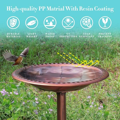 Steelus BB-T 28 Inch Hight Polyresin Antique Birdbath thumb #1