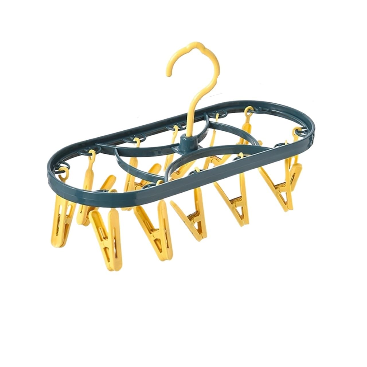 Stendino per Calzini 5 stendibiancheria con 12 clip | Calzini intimi for la casa multifunzionali antivento(Yellow)