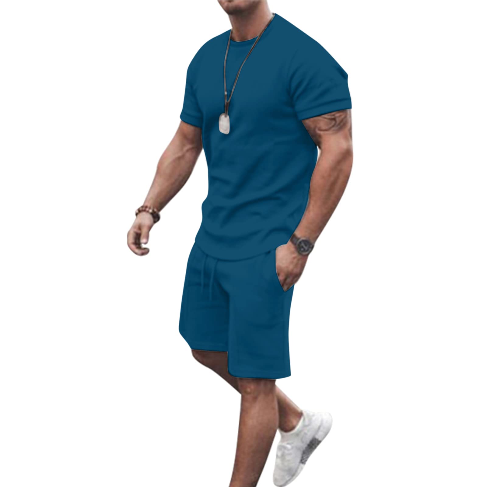 2 Piece Outfits For Men Shorts Set Casual Athletic Suit Sweatsuits Sportswear Casual Tracksuit