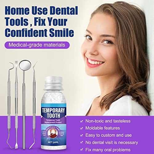 Image of Tooth Repair Kit, Moldable Tooth Filling Repair Kit, Fake Teeth DIY at Home, Fixing Missing & Broken Tooth Replacements, with 4 Dental Tools