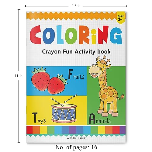 Image of Preschool Activity Book: Coloring - Crayon Fun Activity Book for Kids Ages 3-5 | Big Pictures to Color, Shapes, Animals & More | Boost Creativity & Fine Motor Skills | 2+ Hours of Coloring Fun