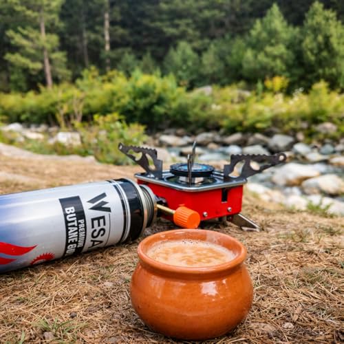 Image of WESAF Butane Gas Can 225GM | Portable High Pressure Refill Flame Lighters, Small Stove, Flame Torch, Welding Fuel Gas, Camping Stove | Aluminium Butane Gas Can /Canister for Camping Stove Grade 0001