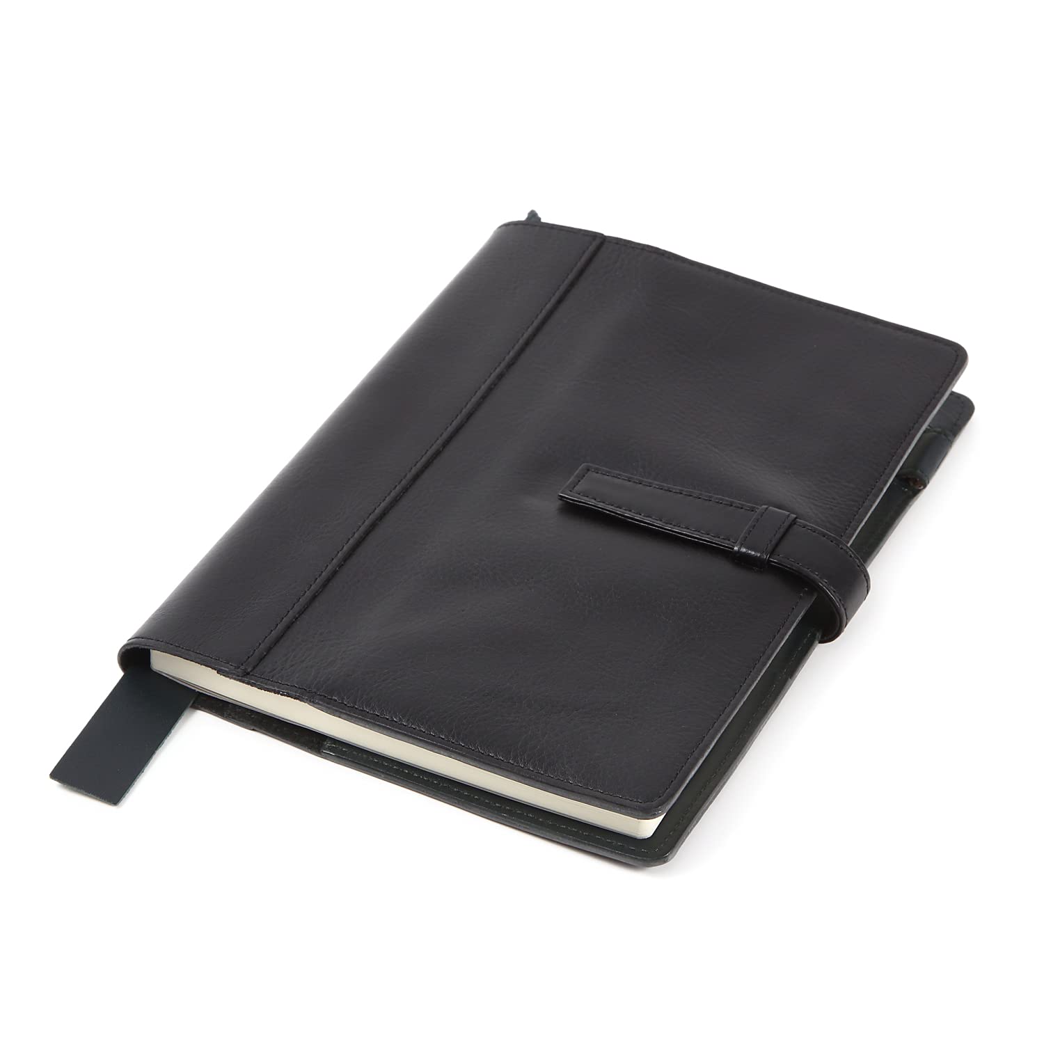Lightex Notebook Cover A5 Size Hobonichi Compatible Cousin Compatible Genuine Cowhide Leather Bi-Color Notebook Cover cv-monoleather Black : Office Products
