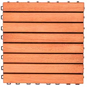 FSC-Certified Eucalyptus/ Anti-Slip 8 slat/ Deck Tile/ Box of 10 Tiles (Natural Wood) (1