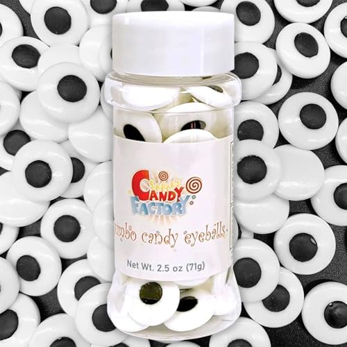 Sarah's Candy Factory Jumbo Size (0.66 Inches) 2.5 Oz In Bottle Candy Eyes Eyeballs For Cake, Cupcake Toppers, Cookie Decorations Edible Sugar Icing Kosher In A Bottle