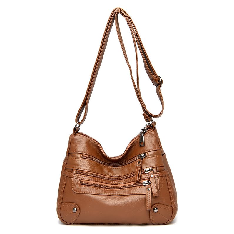 Bolsa Feminina Transversal Casual de Trabalho com Vários Bolsos