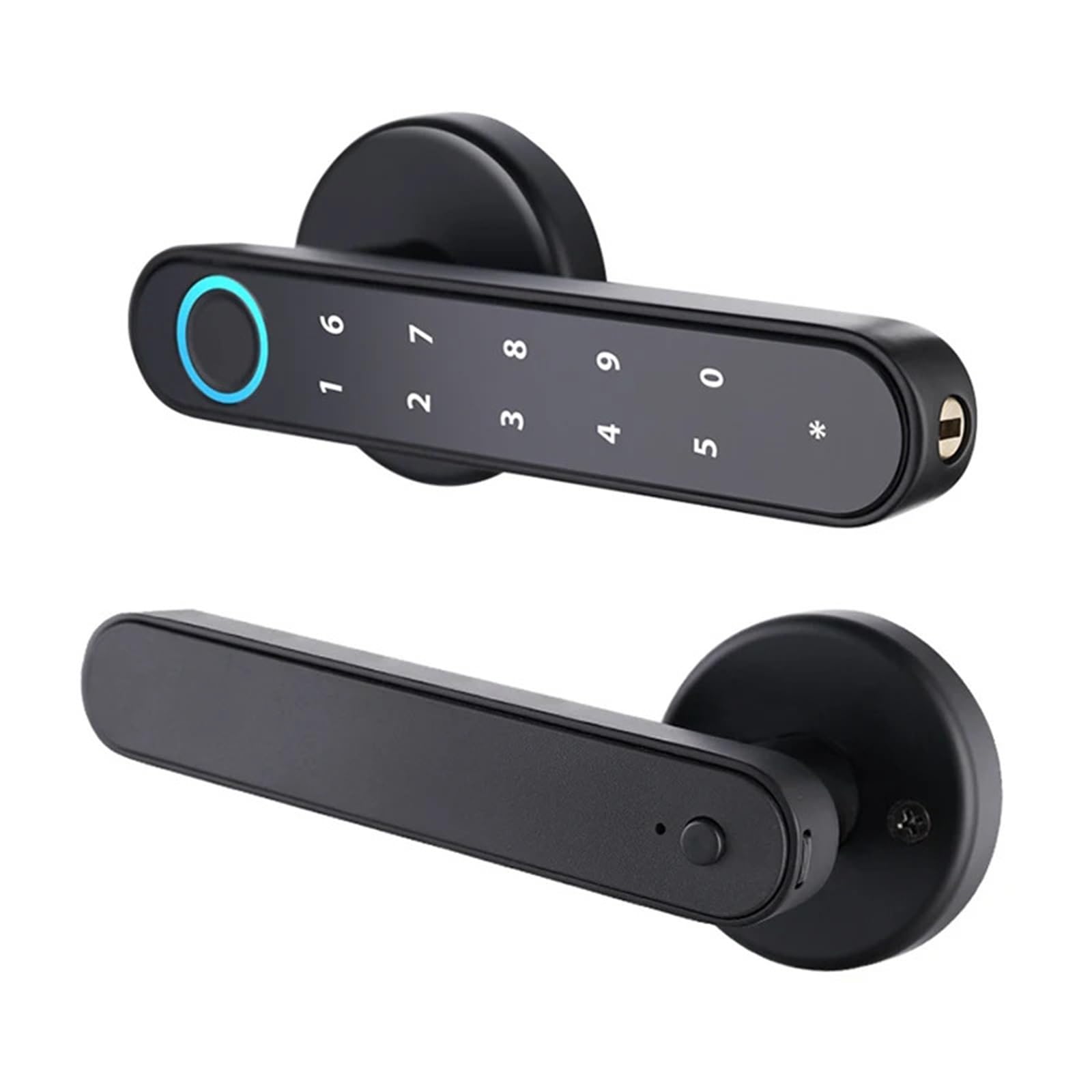 Serrure Connectée Empreinte Digitale Code et Carte RFID Black Tuya