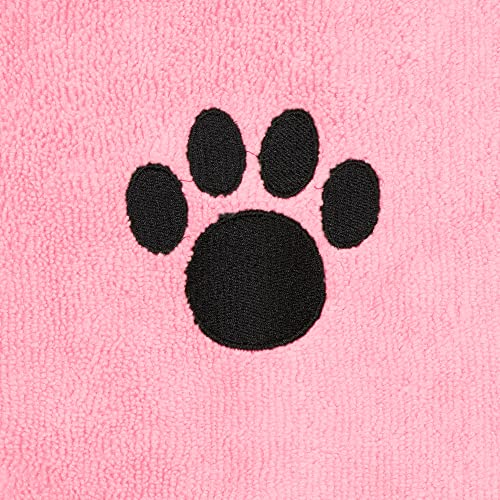 Image of Bone Dry Pet Grooming Towel Collection Embroidered Absorbent Microfiber Drying Set, 15x30, Pink, 3 Count