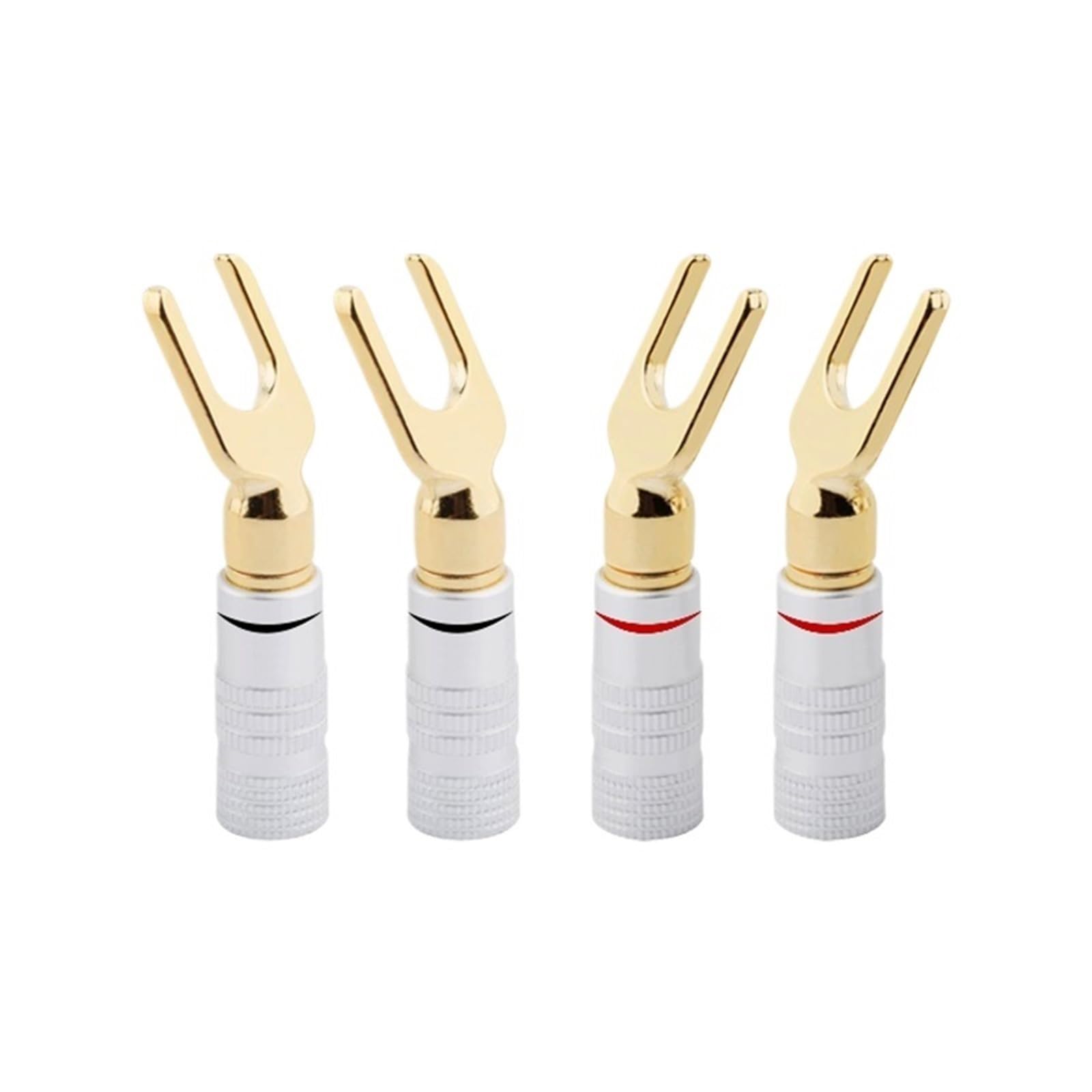 Conectores banana para eliminar ruidos en cable de audio con tornillo de pala 8
