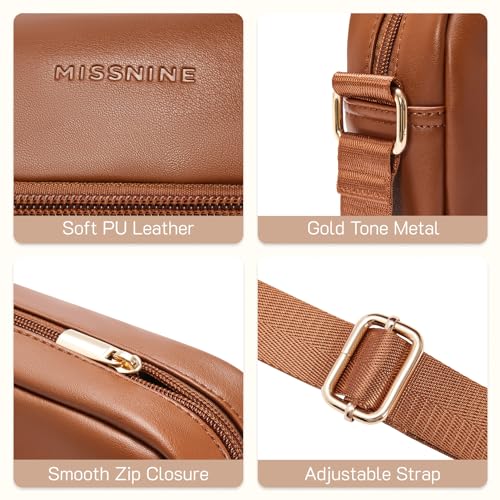 Image of Missnine Small Crossbody Purse Women Quilted Crossbody Bags Soft Leather Shoulder Handbags with Adjustable Strap
