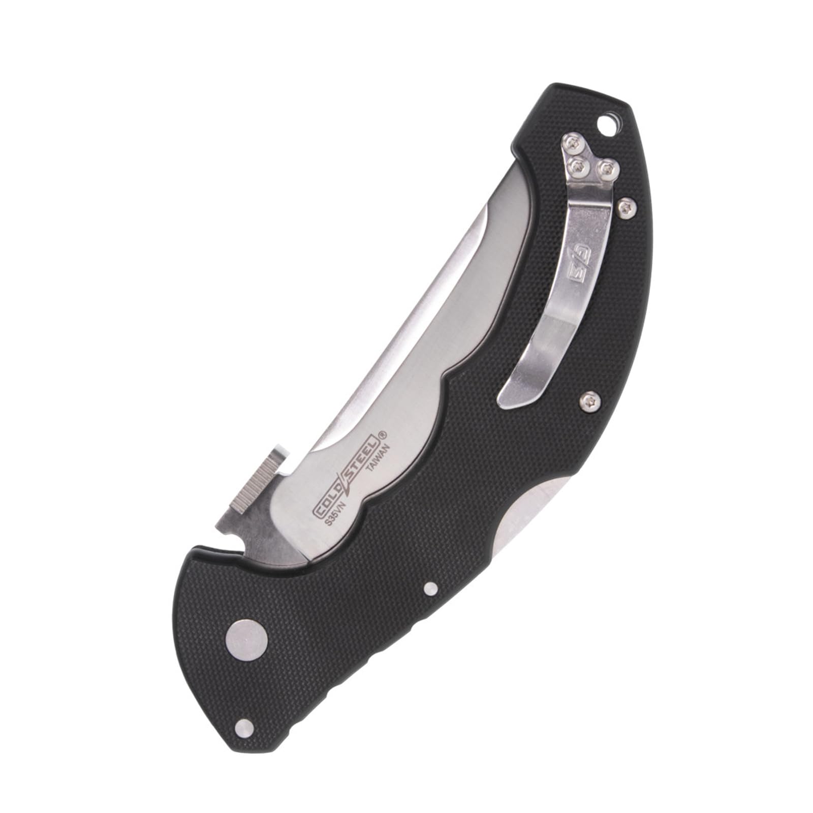 Cold Steel Talwar 10,2 cm S35VN Stahl Ultrascharfe einfarbige Klinge 13,3 cm G10 Griff Taktisches Taschen-Klappmesser mit Tri-Ad Verriegelungsmechanismus