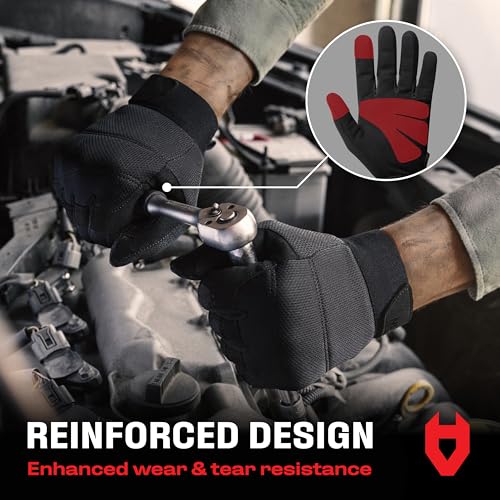 NoCry Heavy-Duty Tactical Work Gloves for Men — Reinforced Palms, Touchscreen Tips, and Strong Stitching