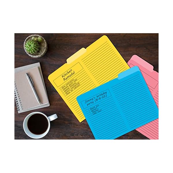 Lined-File-Folders-12-Pack-Heavyweight-13-Cut-Tabs-6-Vibrant-Colors-Top-Custom-Subject-Box-Letter-Size-Folders-95-x-115-by-Better-Office-Products Lined-File-Folders-12-Pack-Heavyweight-13-Cut-Tabs-6-Vibrant-Colors-Top-Custom-Subject-Box-Letter-Size-Folders-95-x-115-by-Better-Office-Products