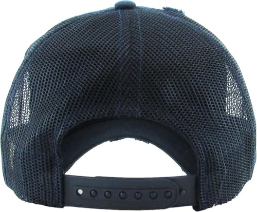 Image of KBETHOS Vintage Washed Distressed Cotton Dad Hat Baseball Cap Adjustable Polo Trucker Unisex Style Headwear Adjustable