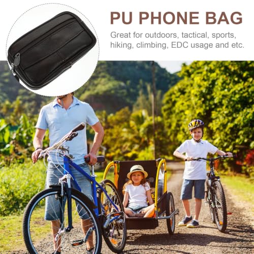 Riñonera resistente para teléfono evita bolsillos llenos bolso hombre PU 3