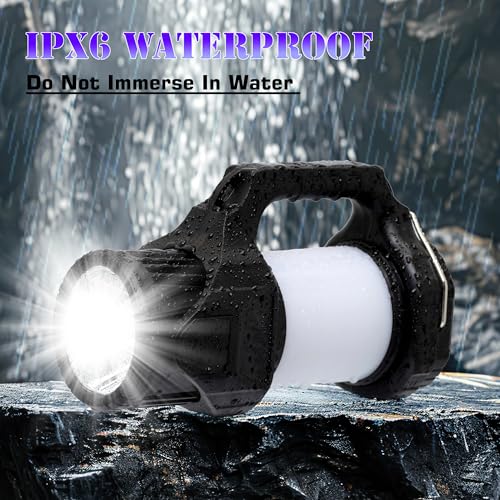 Image of Ghime Torch Lights Rechargeable Spotlight, 8 Light Modes, 4800mAh Power Bank, Waterproof, Lantern Flashlight for Indoor and Outdoor Emergency