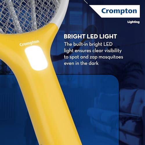 Image of Crompton Anti-Mosquito Racquet-ZAPPY-NEO | Mosquito Bat | Mosquito Killer | Rechargeable Mosquito Racket | Long Lasting Battery | 6 Months Warranty