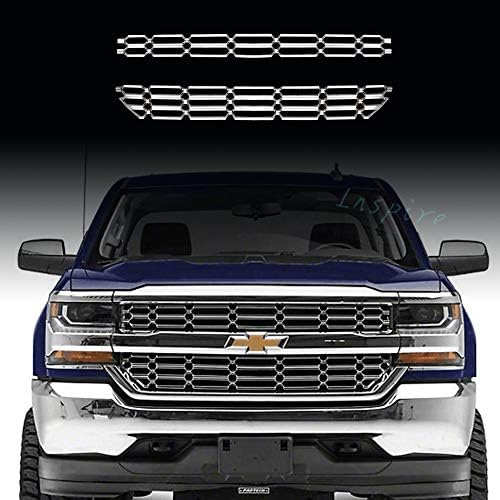 Fits 2016-18 Chevy Silverado 1500 CHROME Snap On Grille Overlay Grill Covers Inserts