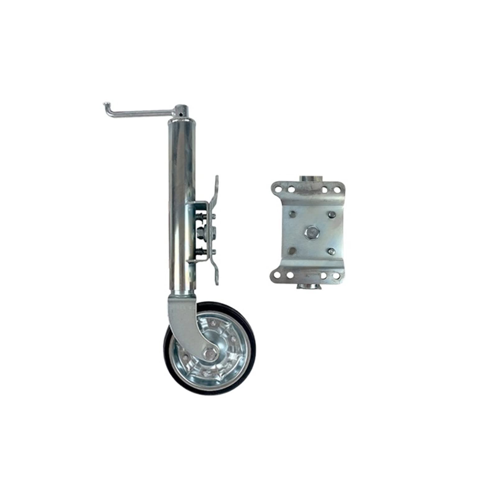 QUSYZD Trailer Jack, Trailer 8" Wheel Swing Up Solid Rubber 1500lbs Caravan RV Boat Jack Parts,