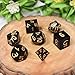 Orgonite Shop Natural Gemstone DND Dice Set 7PCS Crystal Dice for Dungeons and Dragons Handmade Stone Dice for Table Games Dice Set with Gift Case (Black Obsidian)
