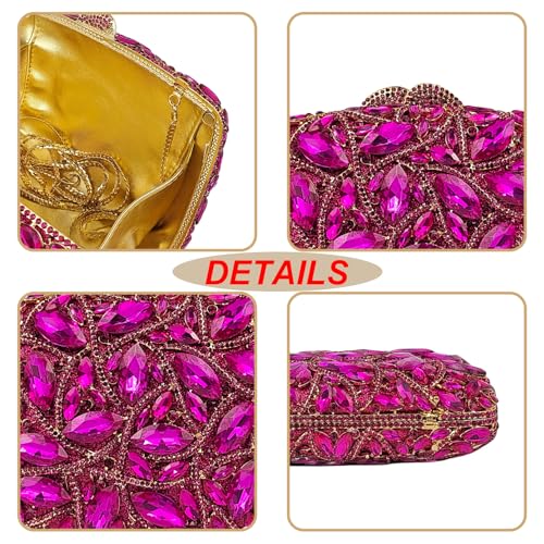 Image of Colorful Crystal Clutch Box Handbag Women Sparkling Evening Bags for Wedding Party Prom Purse