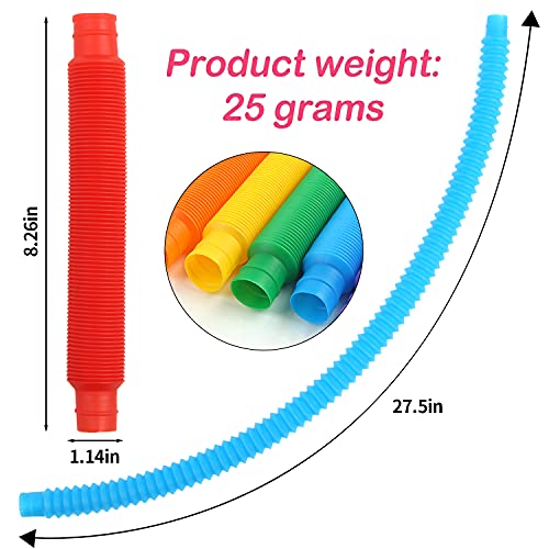 FINGOOO 7 Pieces Jumbo Pop Toobs Fidget Toys,Pop Tubes Sensory Toys for Kids Adults DIY Decompression ADHD Autism - Thumbnail 2