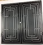 Ziertüre Revisionstüre Vordertüre Kachelofentüre Lüftungsgitter Luftgitter Kamingitter Ziergitter Jalousie Warmluftgitter Kaltluftgitter 50 x 50 cm Modell Trend sw/si
