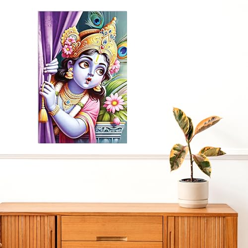 Image of Twinster Bal krishna Posters Photo for Pregnant Women, Baby Poster Self Adhesive (Size 45 cm by 30 cm) Pack of 1 (Design 11)
