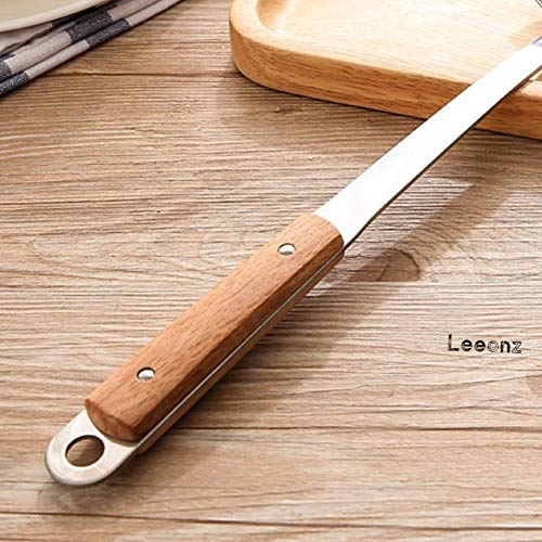 Image of 1Pcs Of Stainless Steel Soup Ladle With Wooden Grip, Large Kitchen Utensil Spoon, Punch Bowl And Soup Pan Ladle, 33.5 Centimeters