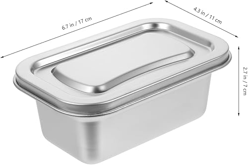 Miniatura 2 de Contenedor de almacenamiento de alimentos de acero inoxidable, mini caja de soporte de helado, caja organizadora de nevera, contenedor de congelador