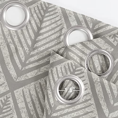 Jinchan 80% Blackout Curtains For Living Room, Geometric Patterns Drapes For Bedroom, Window Treatments For Room Darkening, Grommet Top Thermal Insulated Curtains 96 Inch Length 2 Panels Set, Grey #TOP4