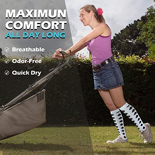Image of Medical Compression Socks for Women and Men 3 Pairs 20-30 mmHg Knee High Christmas Compression Stockings Circulation Best for Running Athletic Nurses