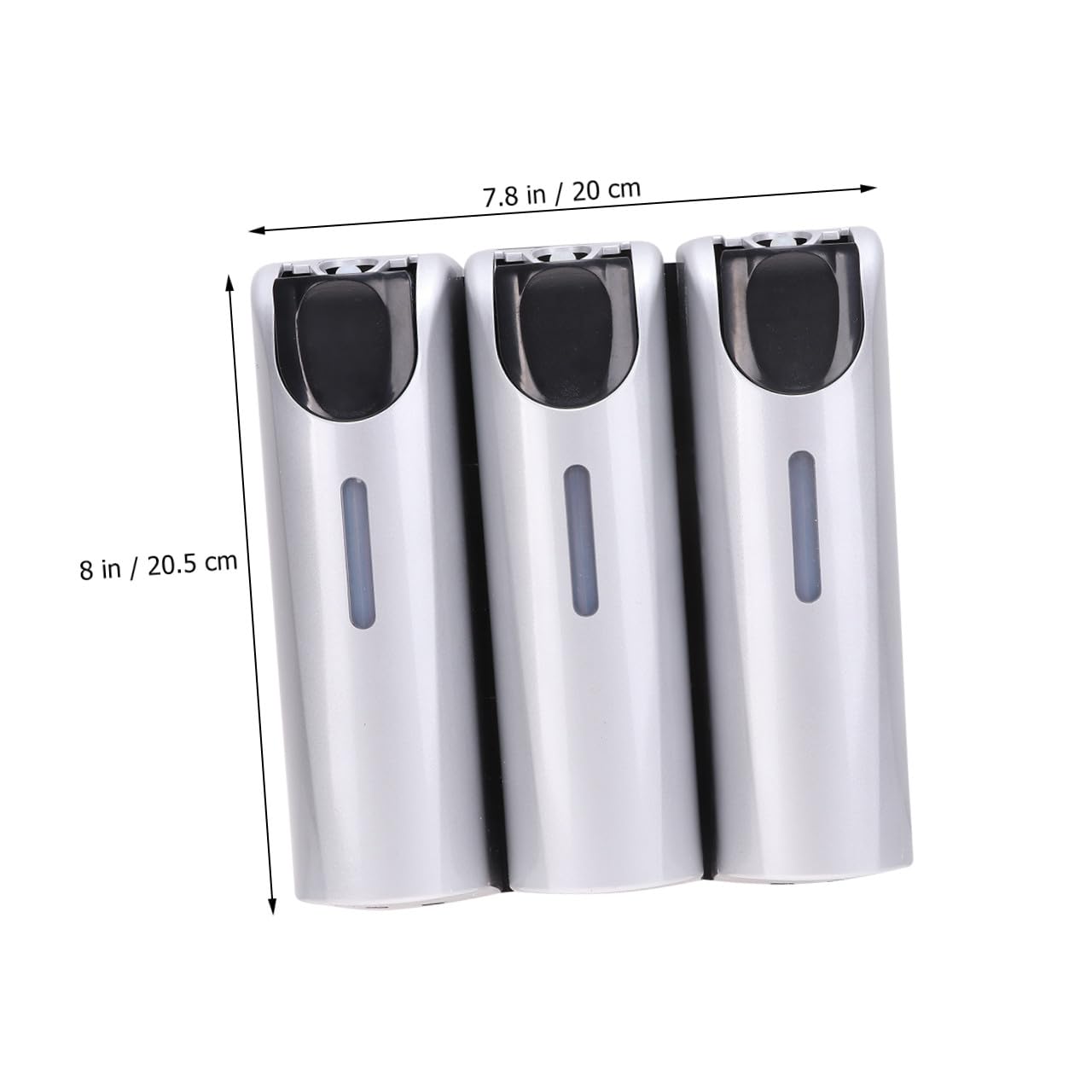 Dispensador de Jabón de Baño con Triple Cabezal Metal Plástico Plata