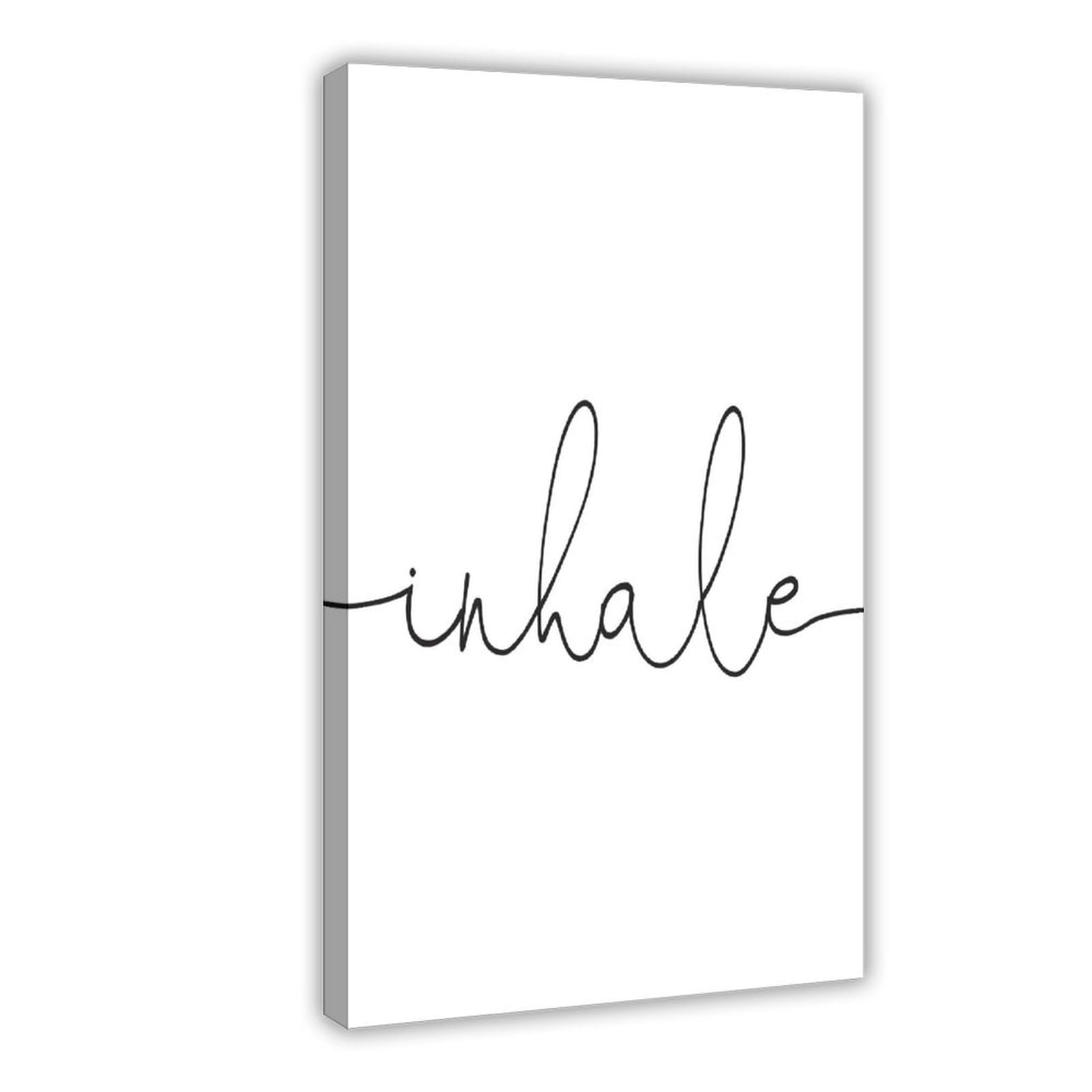 GJtyRFH Inhale Minimalist Mindfulness Mental Health Wall Art (2) Canvas Art Wall Decor Posters Home Bar Restaurant Garage Cafe Logo Gift 12" L X 18" W