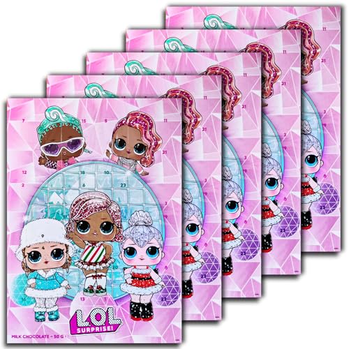 5 er Set LOL- Adventskalender mit Schokolade Schoko Weihnachts Kalender 5 x...
