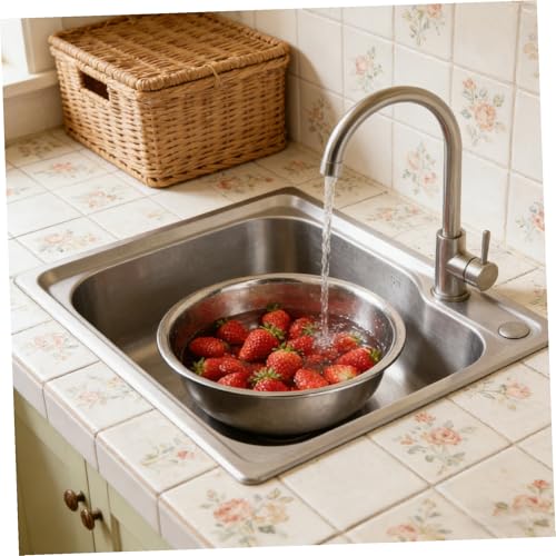 2 tazones de acero inoxidable 30 cm para cocina miniatura 5