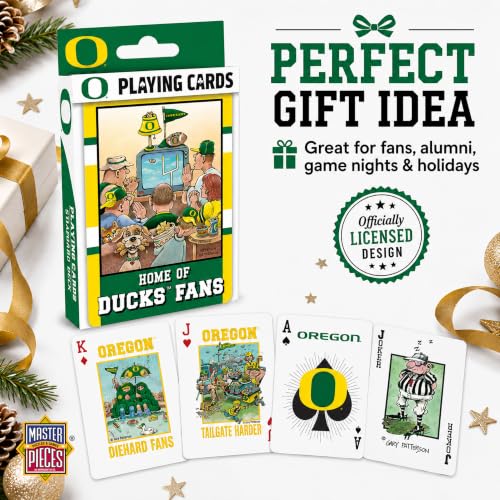 Image of Masterpieces Officially Licensed NCAA Oregon Ducks Playing Cards for Fans - 54 Card Deck for Adults