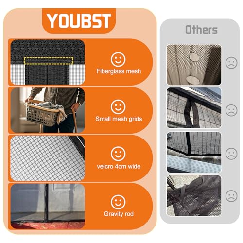 Fliegengitter Balkontür Magnet Super Angebot, Selbstschließend Fliegengittertür Ohne Bohren,Insektenschutz Mückenschutz Tür mit Velcro und starken Magneten, Ideal für Terrassentür 90x210cm