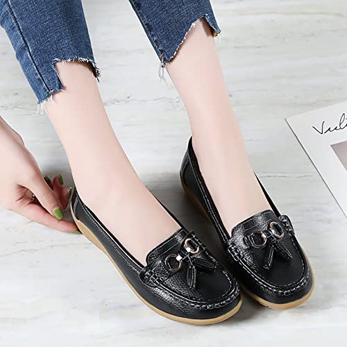 Mocassim feminino confortável para caminhada sem cadarço de couro mocassim confortável sem salto sap