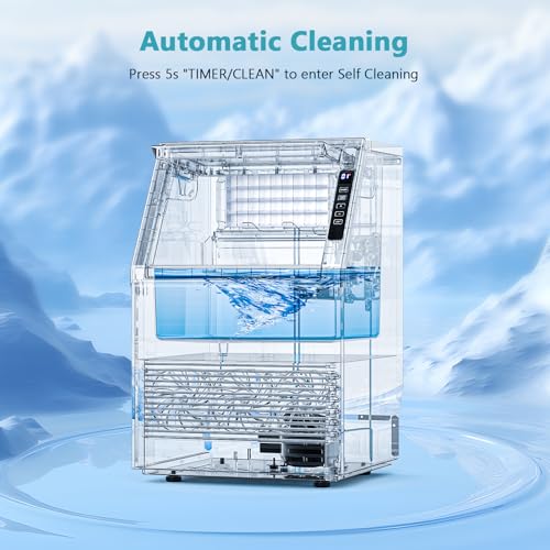 Image of Electactic Commercial Ice Maker Machine,80lbs /24H Stainless Steel Ice Machine,24lbs Storage, Auto Self-Cleaning Freestanding Ice Maker, Ice Machine Freestanding for Bar /Cafe /Restaurant