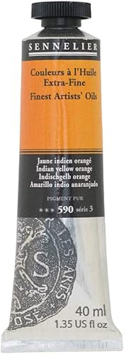 Sennelier Artists - Pintura al óleo de color, 1.35 onzas líquidas (paquete de 1), amarillo indio naranja S3