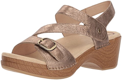 Dansko Women's Shari Flat Sandal, Gold Nappa, 40 M EU (9.5-10 US)