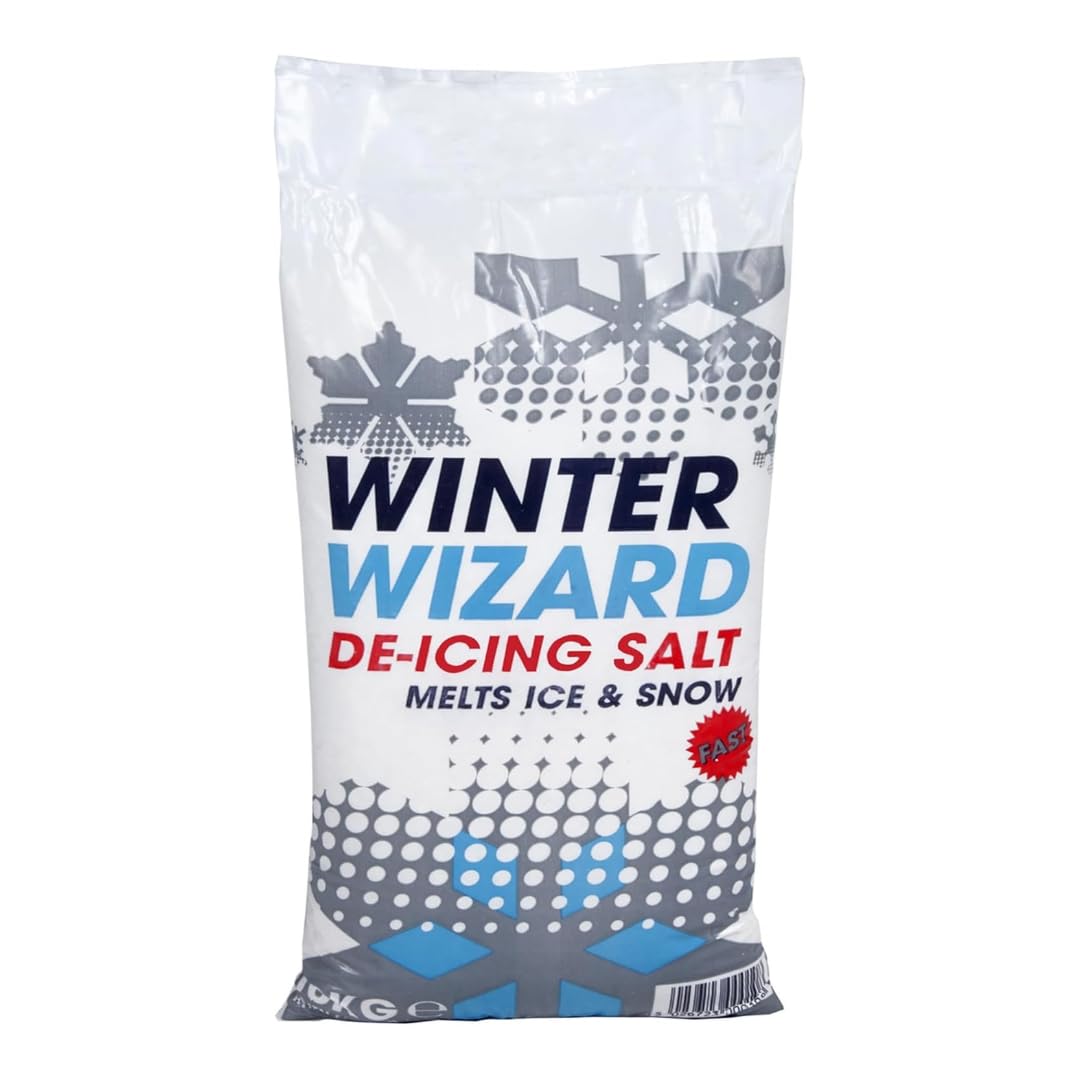 Monal See Images Winter Wizard Rock Salt – 10Kg De-Icing Salt Bag | Fast-Acting Snow & Ice Remover For Paths, Driveways & Roads | 1 Bag Or 2 Bags (Single Bag)