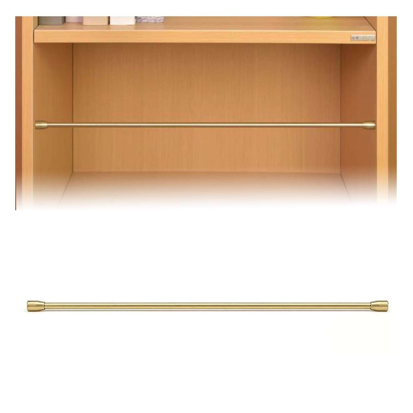 NIUSABOU Aluminum Shelf Guard, Metal Shelf Guard Rail 36-107cm-Fall Fence for Bookshelf Shoe Rack Kitchen Cabinet(48cm)